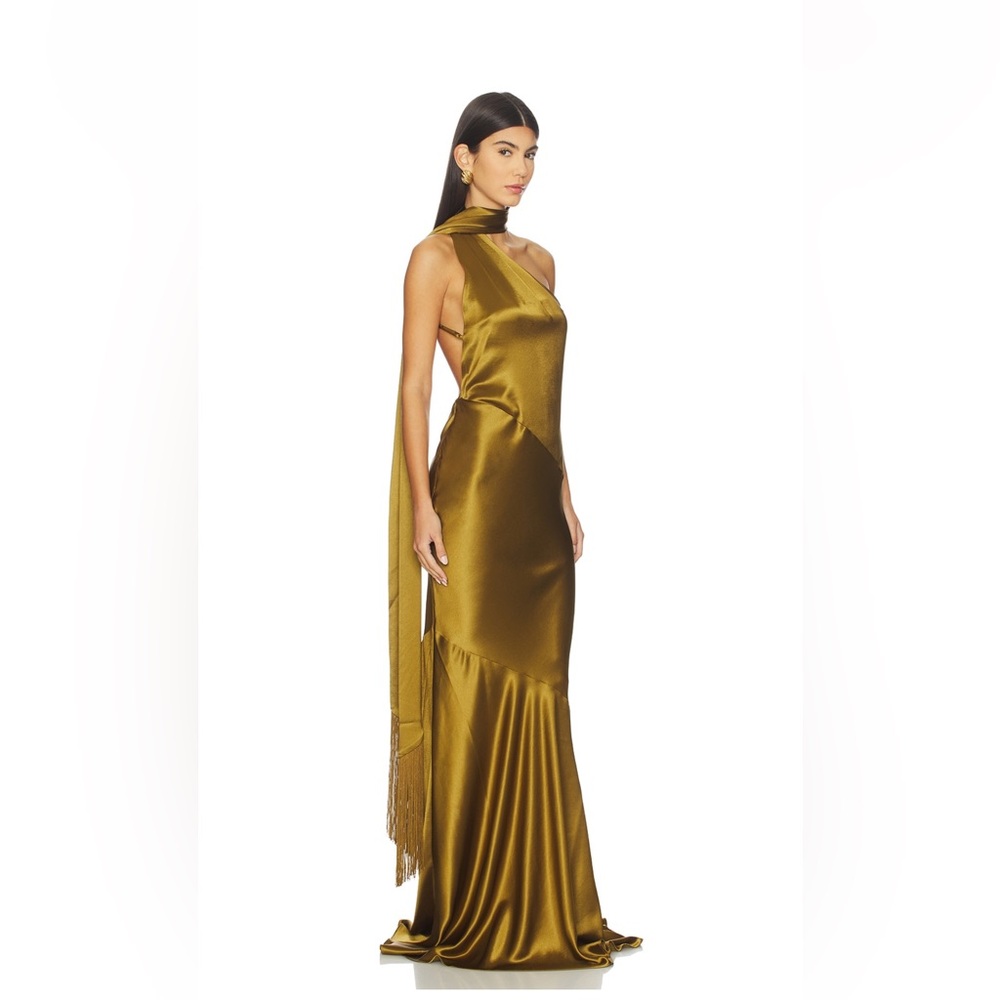 Retrofete Kelsea Gold One Shoulder Dress